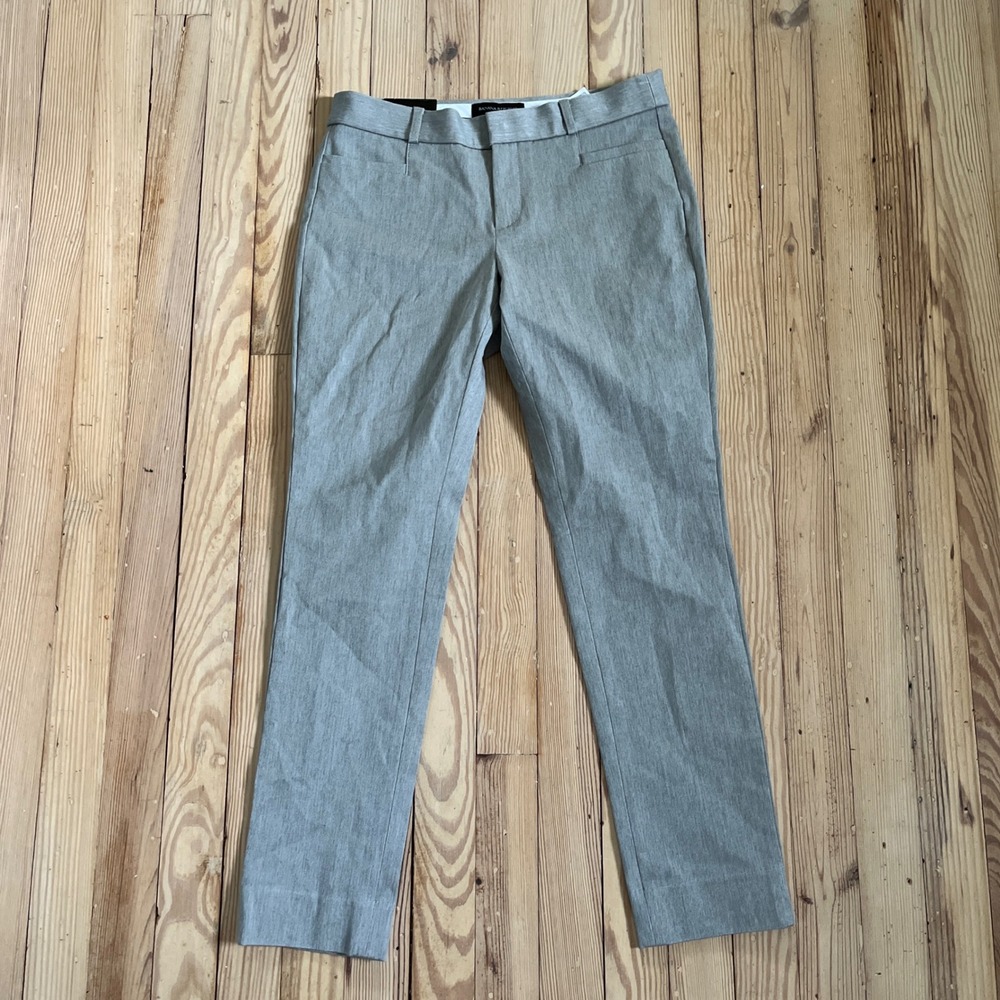 Banana Republic Sloan Slim Fit Pants Women 2 Grey Mid Rise Ankle Stretch Trouser